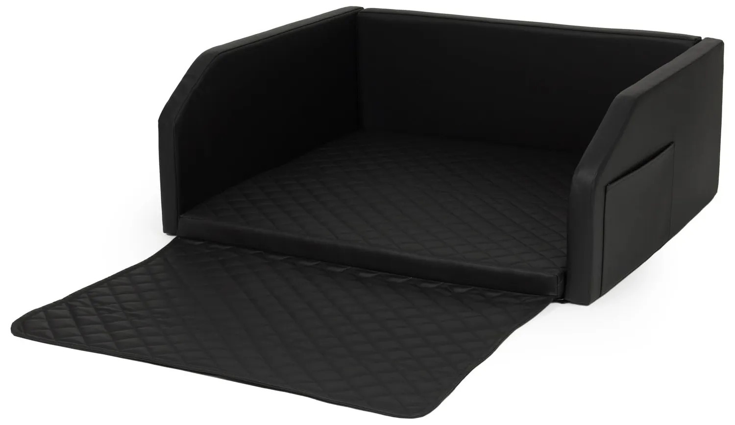 Velinda lit coffre transporteur chien noir 100x90cm matelas