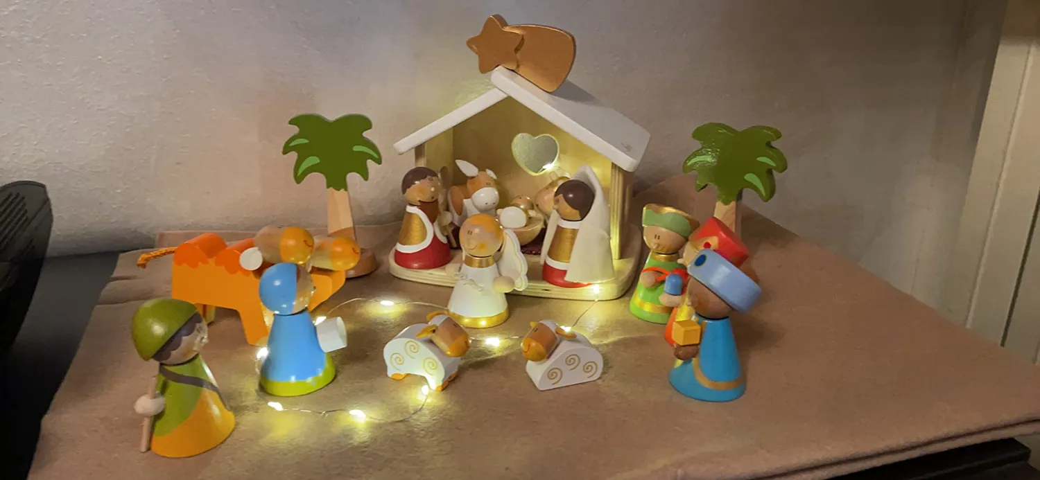 Trudi Sevi Classique crèche bergers musiciens bois 5 pièces