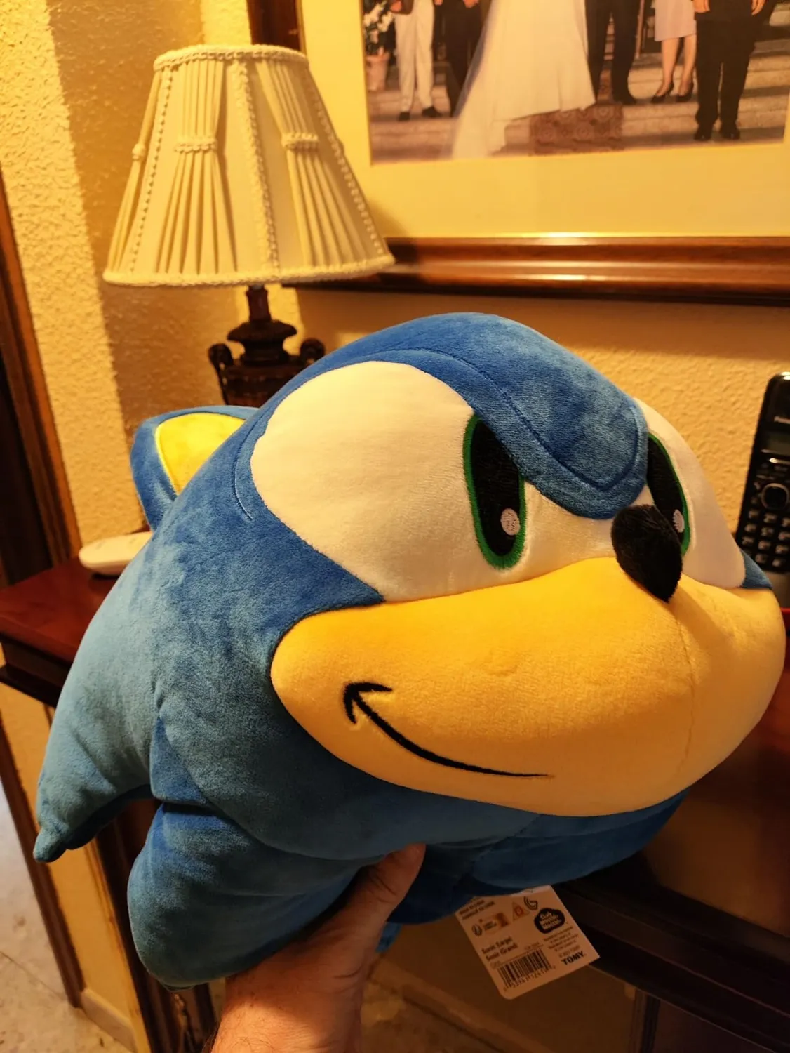 Tomy Mocchi Sonic 3D peluche méga bleue 38 cm