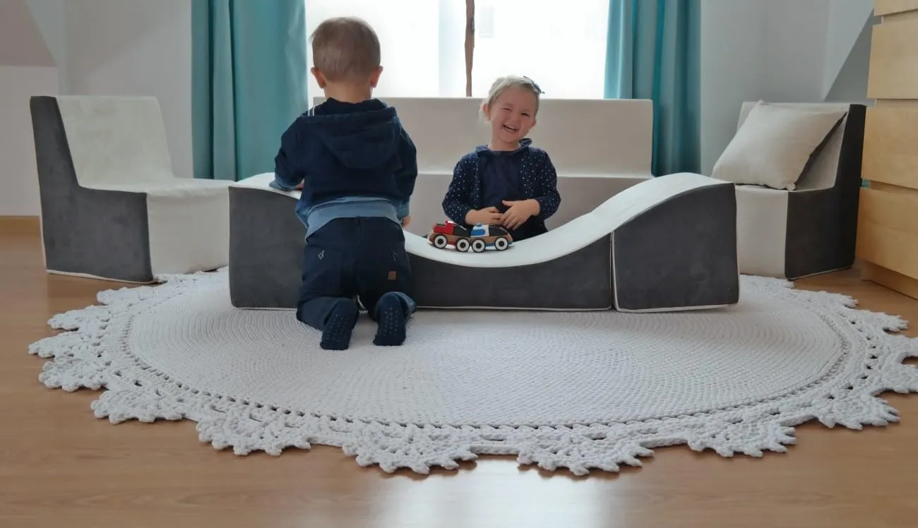 Velinda ensemble canapé enfant beige-gris 4 pièces