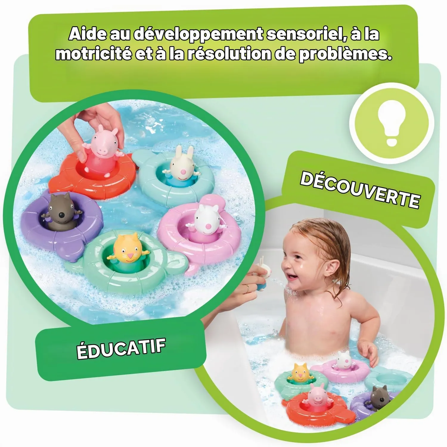 Tomy Toomies Pool Party Peppa jouet de bain 5 figurines
