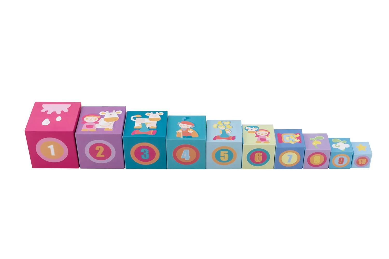 Sevi Cubes Conte de Fées tour empilable 10 cubes bois
