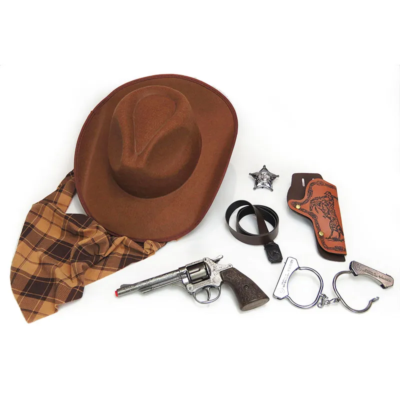 Gonher Cowboy set chapeau jouet 8 coups western