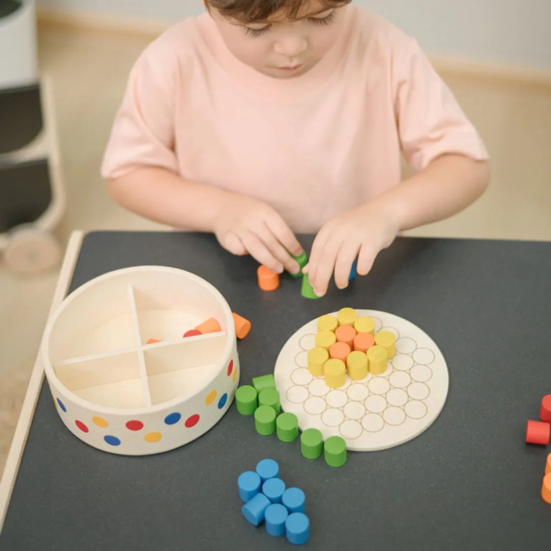 PlanToys Pattern Peg Board mosaïque picots bois 3 ans