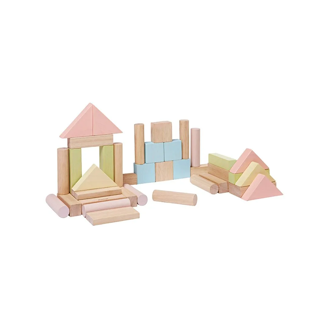 PlanToys 40 Unit Blocks cubes construction 40 pastel