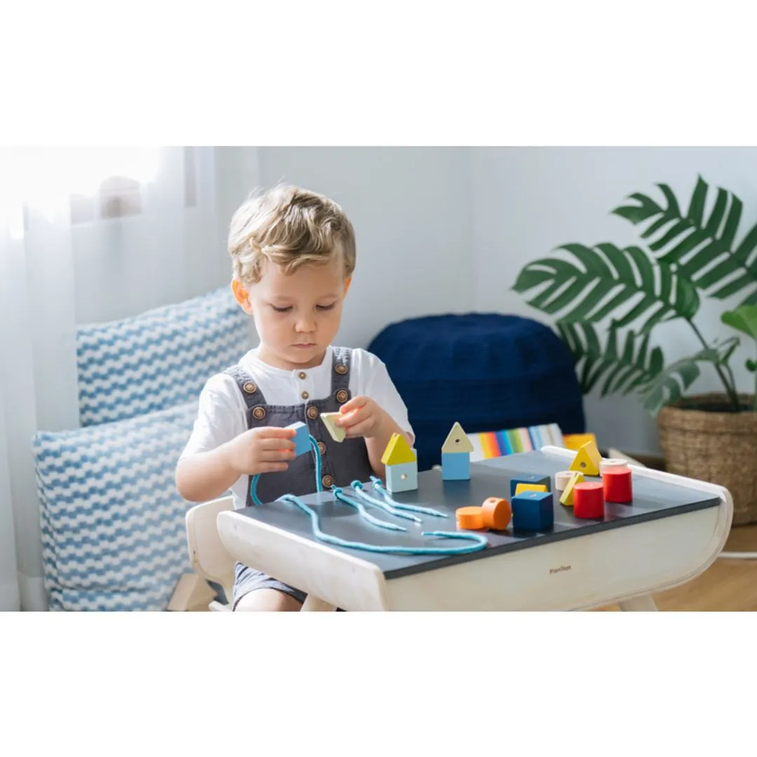 PlanToys Geo Lacing Beads perles à lacer bois 15 perles