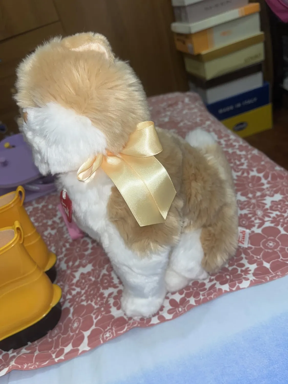Trudi Chat Charlie TUDO9000 peluche chat M blanc orange
