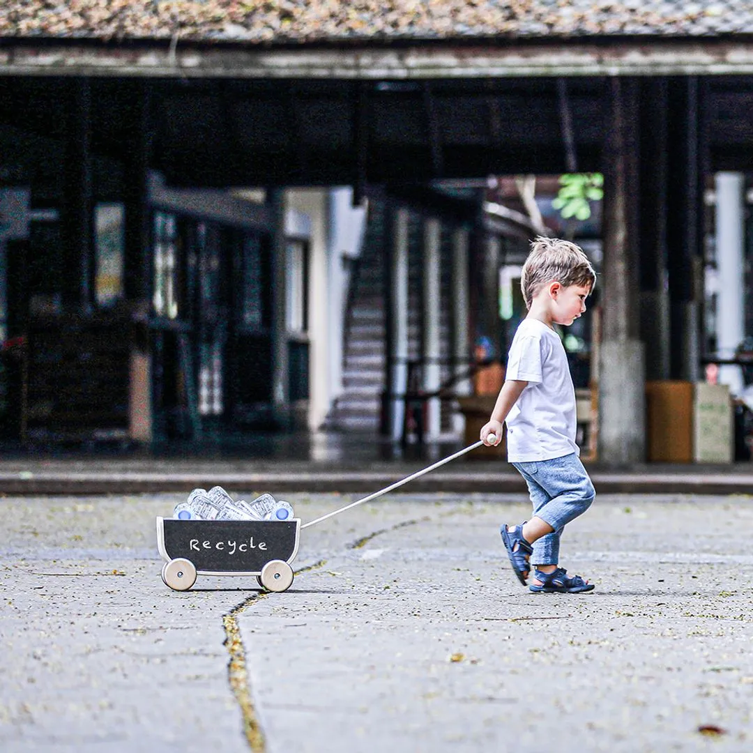 PlanToys Wagon chariot à tirer noir ardoise