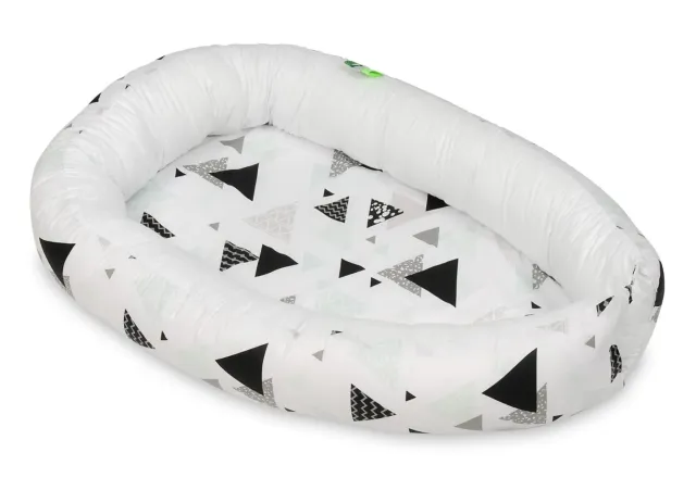 Velinda Triangles Menthe cocon bébé coton réglable blanc