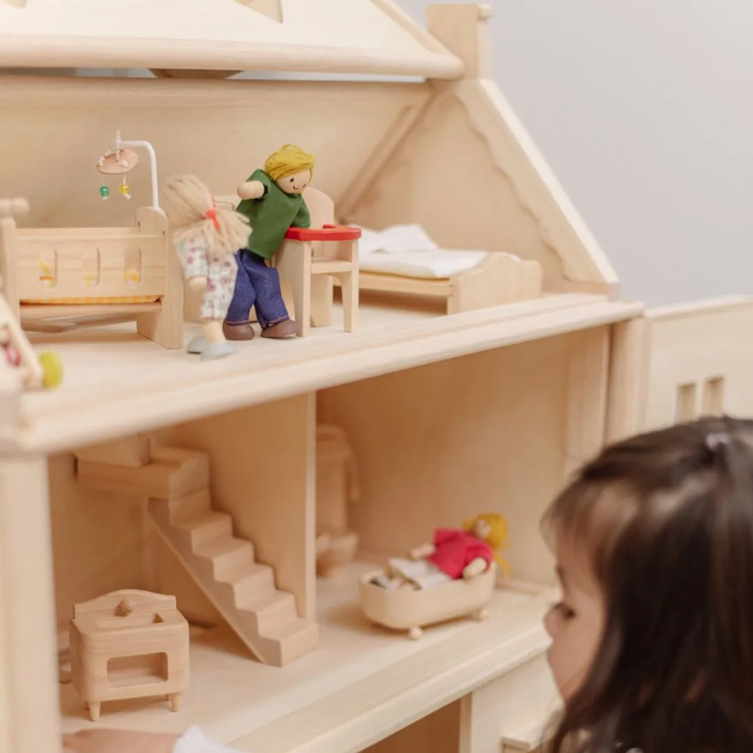 PlanToys Victorian maison poupée 3 étages bois