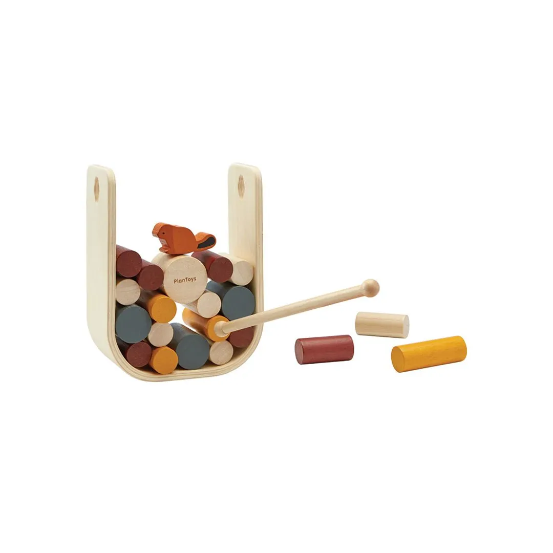 PlanToys Beaver Tumble jeu d’adresse castor bois