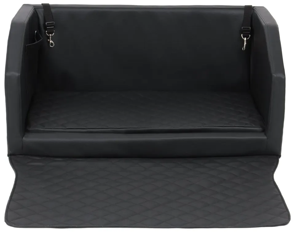 Velinda lit de coffre transporteur chien noir 90x55 cm