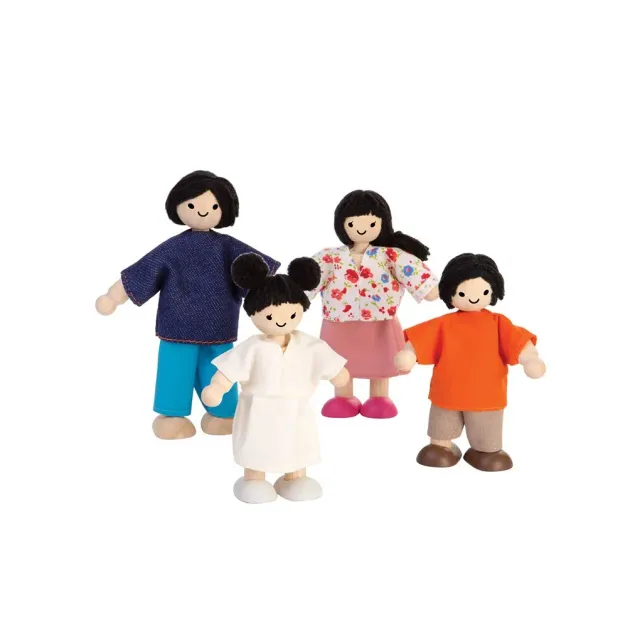 PlanToys Doll Family famille poupées bois peau claire