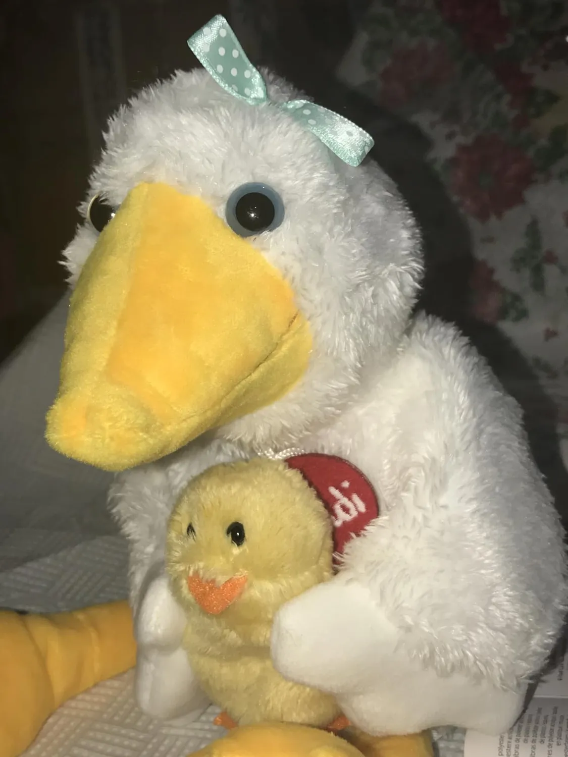 Trudi Sevi Mama & Baby marionnette oie peluche lavable